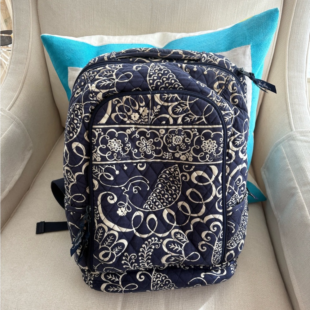 Vera Bradley Navy and White Patterned Backpack